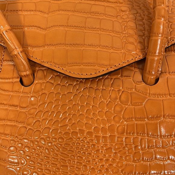 Patricia Nash Orange Croc-Embossed Satchel - Picture 11 of 13